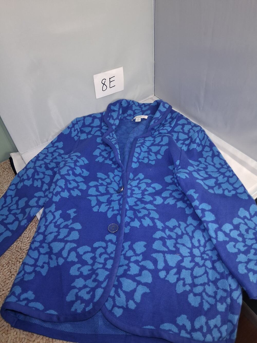 Isaac Mizrahi Live Floral Blazer Cardigan Blue Floral Small